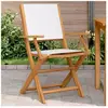 vidaXL Chaises de jardin lot de 2 blanc crème bois acacia massif tissu