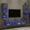 Unités murales TV avec LED 8 pcs gris sonoma bois d'ingénierie