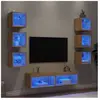 Non communiqué vidaXL Unités murales TV avec LED 8 pcs chêne sonoma bois d'ingénierie