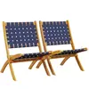 vidaXL Chaises de jardin pliantes lot de 2 bois d'acacia solide tissu