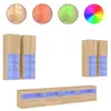 vidaXL Ensemble de meubles TV muraux 7pcs et lumières LED chêne sonoma