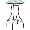 vidaXL Table de bistro mosaïque bleu et blanc Ø50x70 cm céramique