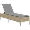 vidaXL Chaise longue avec coussin beige résine tressée