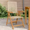 vidaXL Chaises de jardin lot de 2 beige bois massif d'acacia et rotin