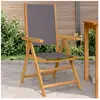 vidaXL Chaises de jardin lot de 2 anthracite bois acacia massif tissu