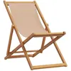 vidaXL Chaise pliable de plage taupe bois d'eucalyptus massif et tissu