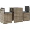 vidaXL Ensemble de bistro 3 pcs avec coussins beige résine tressée