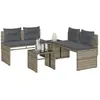 vidaXL Salon de jardin 4 pcs avec coussins gris résine tressée