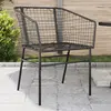 vidaXL Chaises de jardin 2 pcs Noir Résine tressée