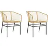 vidaXL Chaises de jardin lot de 2 marron résine tressée