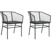 vidaXL Chaises de jardin lot de 2 avec coussins noir résine tressée