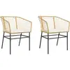 vidaXL Chaises de jardin lot de 2 et coussins marron rotin