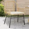 vidaXL Chaises de jardin lot de 2 et coussins marron rotin
