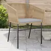 vidaXL Chaises de jardin lot de 2 et coussins marron rotin
