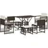 vidaXL Ensemble à manger de jardin et coussins 7 pcs marron rotin