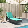 vidaXL Transat  avec coussin Noir 63x200x81 cm en rattan
