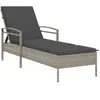 vidaXL Chaise longue et coussin gris clair 63x200x81 cm résine tressée
