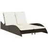vidaXL Chaise longue avec coussins marron 114x205x73 cm résine tressée