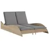 vidaXL Chaise longue avec coussins beige 114x205x73 cm résine tressée