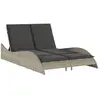 vidaXL Chaise longue avec coussins gris clair 114x205x73 cm poly rotin