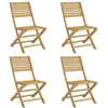 vidaXL Vidaxl Chaises Pliables De Jardin Lot De 4 Bois Massif D'acacia