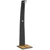 vidaXL Douche d'extérieur noir 55x60x224 cm résine tressée bois acacia