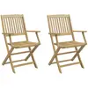 vidaXL Chaises pliables de jardin 2 pcs bois massif d'acacia