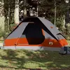 vidaXL Tente familiale à dôme 6 personnes gris et orange imperméable