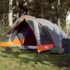 vidaXL Tente de camping de cabine 4 personnes gris orange imperméable