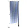 vidaXL Store roulant d'extérieur bleu et blanc 100x270 cm tissu acier