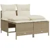 vidaXL Salon de jardin avec coussins 4 pcs beige résine tressée