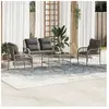 vidaXL Salon de jardin 4 pcs avec coussins gris résine tressée