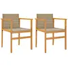 vidaXL Chaises de jardin lot de 2 beige résine tressée et bois massif