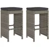 Vidaxl - Tabourets de bar jardin coussins lot de 2 gris résine tressée