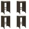 Vidaxl tabourets de bar jardin coussins lot de 4 marron résine tressée