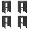 Vidaxl tabourets de bar de jardin et coussins lot de 4 résine tressée