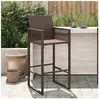vidaXL Tabourets de bar de jardin lot de 2 marron résine tressée