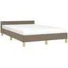 vidaXL Cadre de lit avec tête de lit taupe 120x190 cm tissu