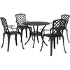 vidaXL Ensemble à manger de jardin 5 pcs noir aluminium coulé
