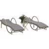 vidaXL Chaises longues lot de 2 avec table beige résine tressée