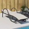 vidaXL Chaise longue avec coussin noir 60x199x42 cm résine tressée