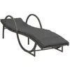 vidaXL Chaise longue avec coussin gris 60x199x42 cm résine tressée
