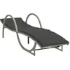 vidaXL Chaise longue et coussin gris clair 60x199x42 cm résine tressée