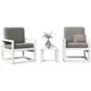 vidaXL Salon de jardin 3 pcs blanc bois massif de pin
