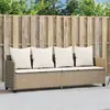 vidaXL Chaise longue avec coussins beige résine tressée