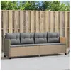 vidaXL Chaise longue avec coussins beige résine tressée
