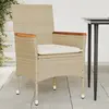 vidaXL Chaises de jardin avec coussins lot de 2 beige résine tressée