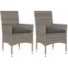 vidaXL Chaises de jardin avec coussins lot de 2 gris résine tressée