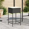 vidaXL Tabourets de bar jardin coussins lot de 2 noir résine tressée