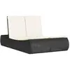 vidaXL Chaise longue double avec coussins noir résine tressée